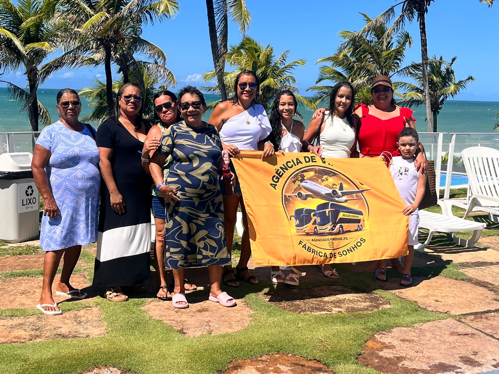Família no litoral nordestino